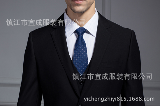 上海黑色商务休闲修身男士西服套装