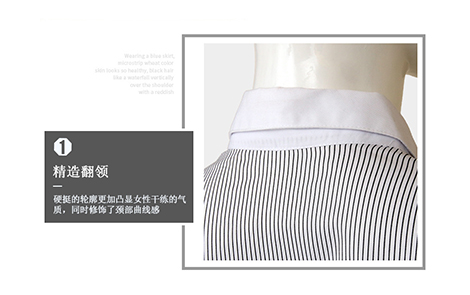 广州白领黑色对斜条女棉质士长袖衬衫